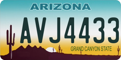 AZ license plate AVJ4433