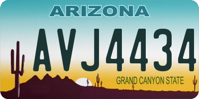 AZ license plate AVJ4434