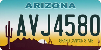 AZ license plate AVJ4580