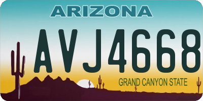 AZ license plate AVJ4668