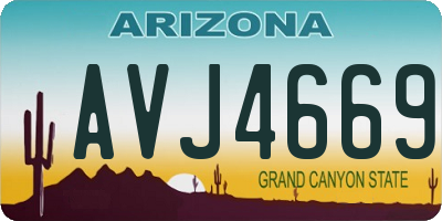 AZ license plate AVJ4669