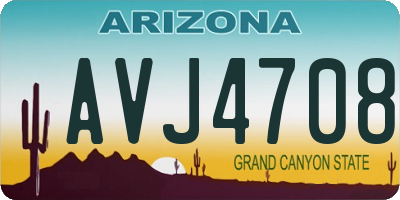 AZ license plate AVJ4708