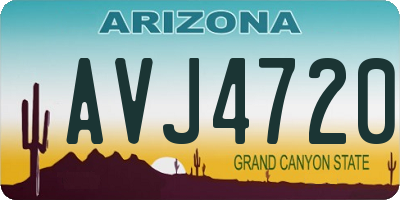 AZ license plate AVJ4720
