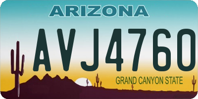 AZ license plate AVJ4760