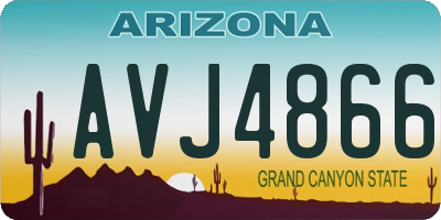 AZ license plate AVJ4866