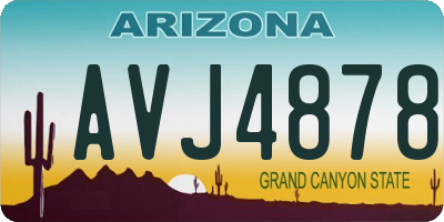 AZ license plate AVJ4878