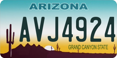 AZ license plate AVJ4924
