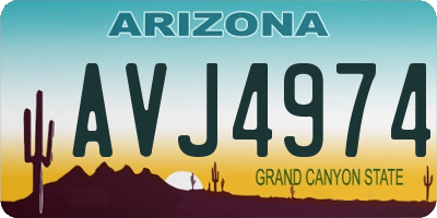 AZ license plate AVJ4974