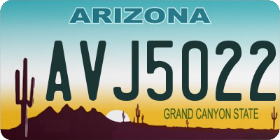 AZ license plate AVJ5022