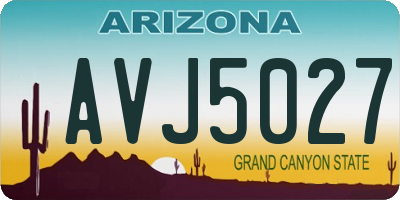 AZ license plate AVJ5027