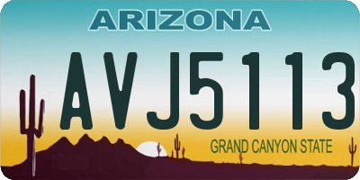 AZ license plate AVJ5113