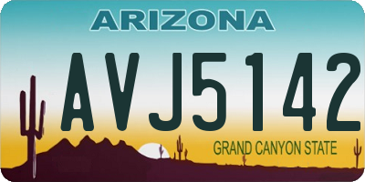 AZ license plate AVJ5142