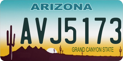 AZ license plate AVJ5173