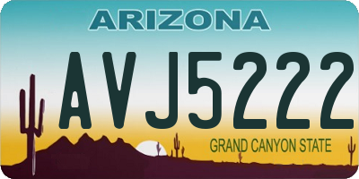 AZ license plate AVJ5222