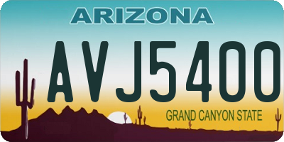 AZ license plate AVJ5400