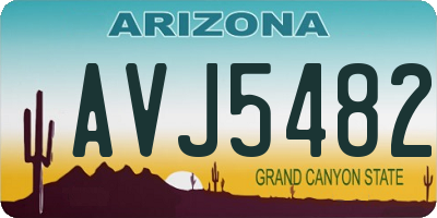 AZ license plate AVJ5482