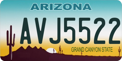 AZ license plate AVJ5522
