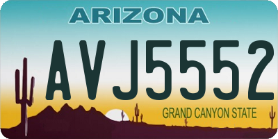 AZ license plate AVJ5552