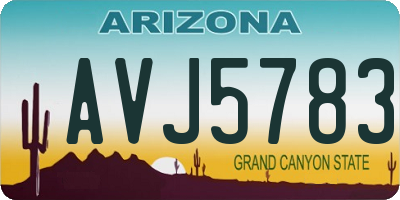 AZ license plate AVJ5783