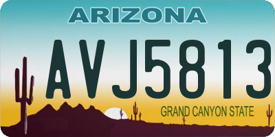 AZ license plate AVJ5813