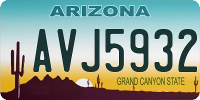 AZ license plate AVJ5932