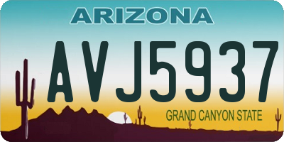 AZ license plate AVJ5937