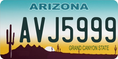 AZ license plate AVJ5999