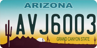 AZ license plate AVJ6003