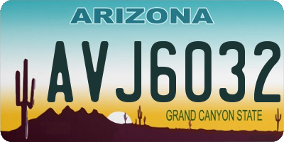 AZ license plate AVJ6032