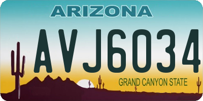 AZ license plate AVJ6034
