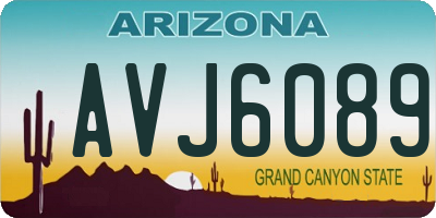AZ license plate AVJ6089