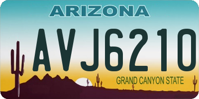 AZ license plate AVJ6210