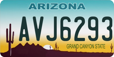 AZ license plate AVJ6293