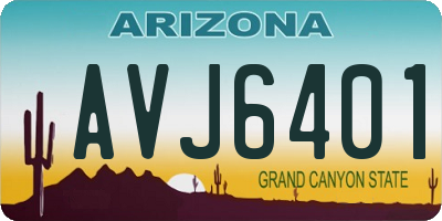 AZ license plate AVJ6401