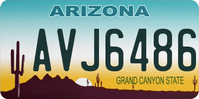 AZ license plate AVJ6486