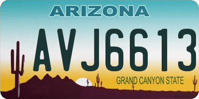 AZ license plate AVJ6613