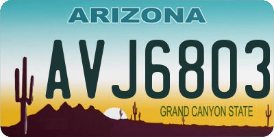AZ license plate AVJ6803