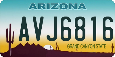 AZ license plate AVJ6816