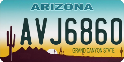 AZ license plate AVJ6860
