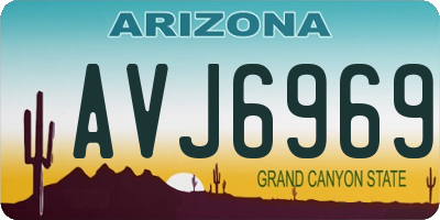 AZ license plate AVJ6969