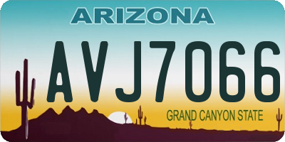 AZ license plate AVJ7066