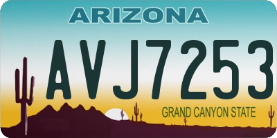 AZ license plate AVJ7253