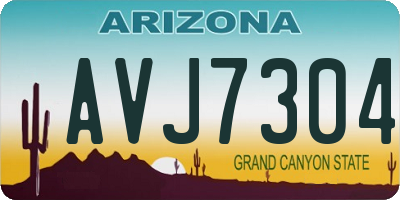 AZ license plate AVJ7304