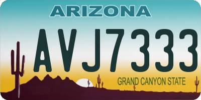 AZ license plate AVJ7333