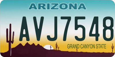 AZ license plate AVJ7548