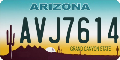 AZ license plate AVJ7614