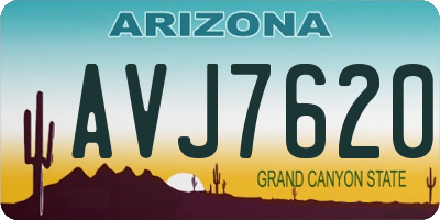 AZ license plate AVJ7620