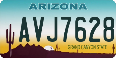 AZ license plate AVJ7628