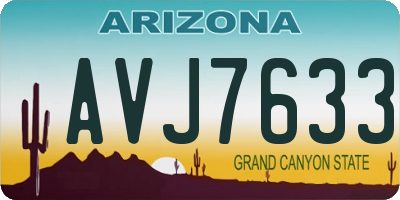 AZ license plate AVJ7633
