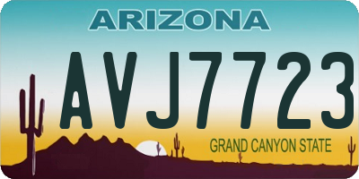 AZ license plate AVJ7723